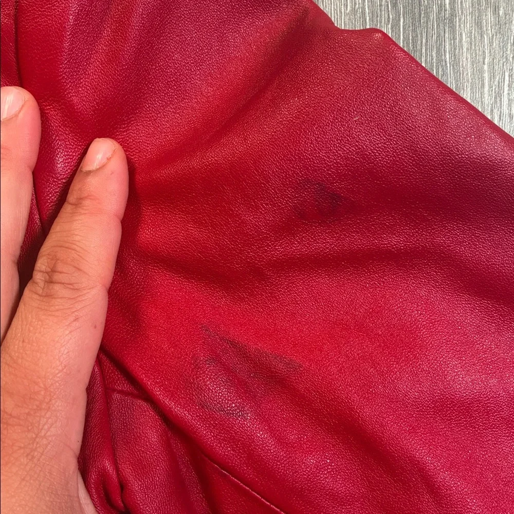 Valerie Stevens Red Leather Jacket Women’s Small DISTRESSED - Picture 9 of 14